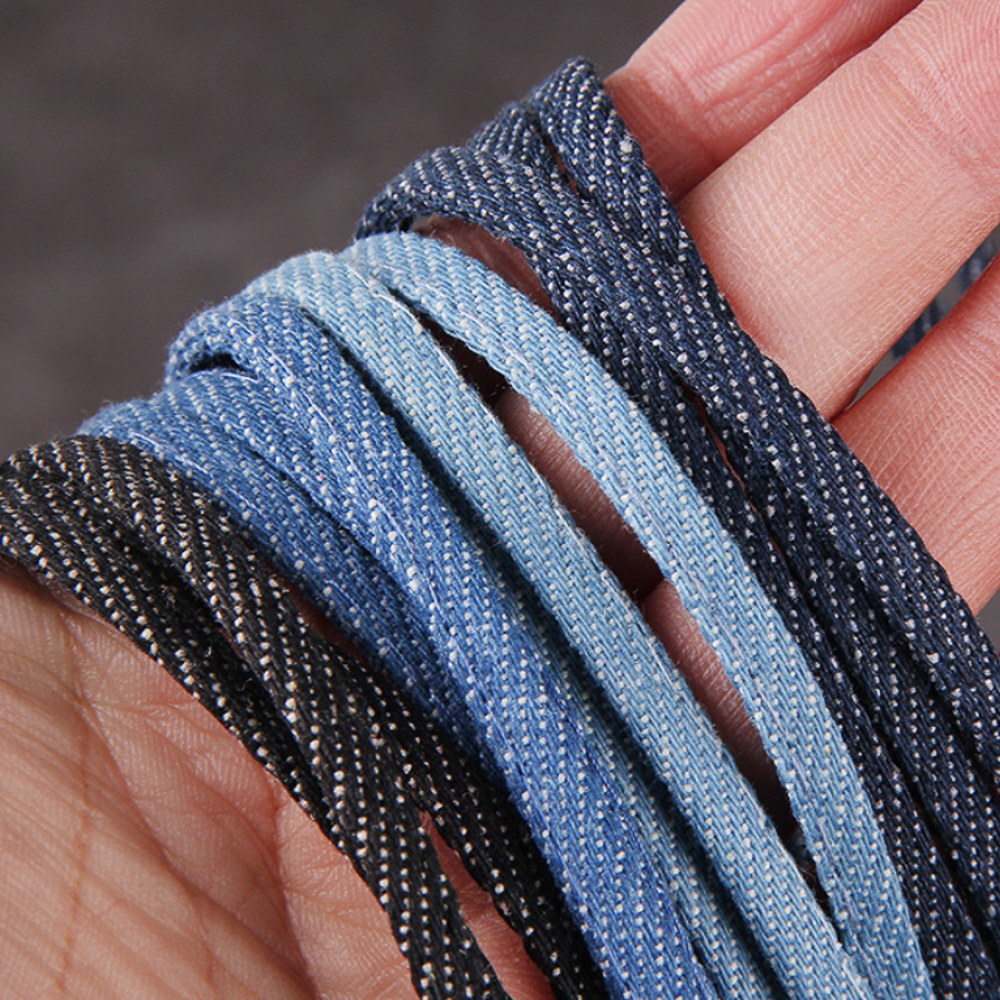 Art Craft Accessories - 5meters 5mm Denim Strap Falt Cord