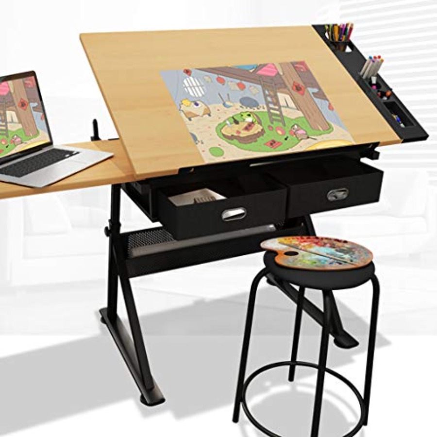 Art & Craft Of Problem Solving - Drafting Table with Storage Height Adjustable