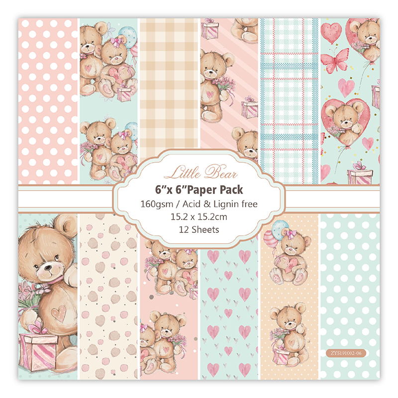 Origami Paper Set - 12 Sheets little bear Scrapbooking Pads