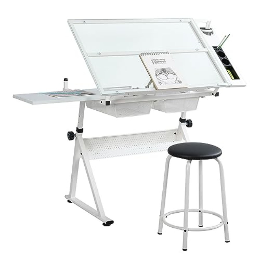 Art & Craft Of Problem Solving - Drafting Table with Stool Modern Adjustable