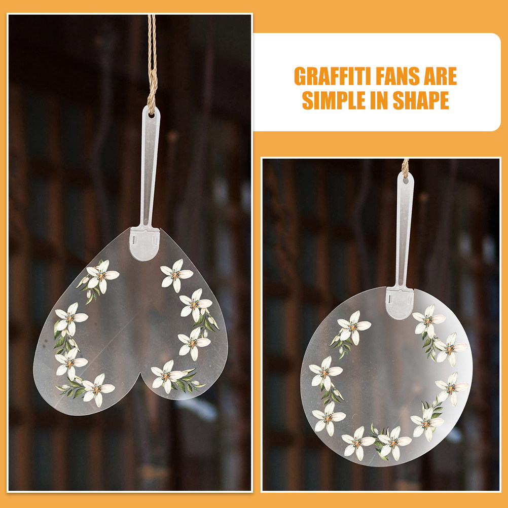 Art Craft Doodle - 8Pcs Clear Plastic Blank Fan for