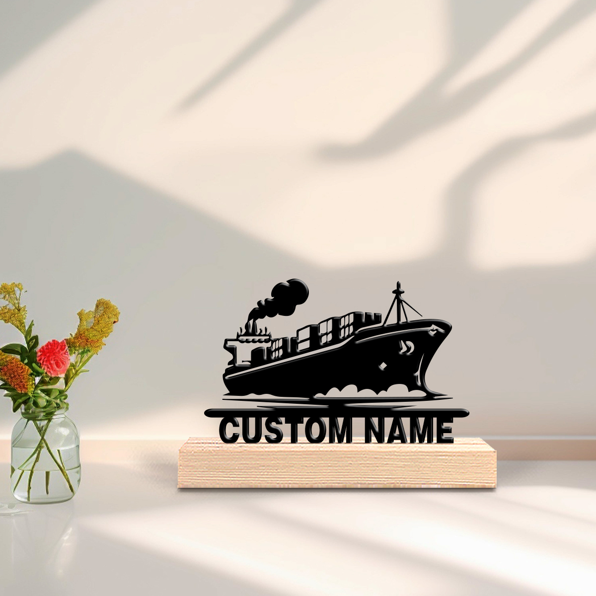 Art Craft Wood - 1pc new boat Custom Text Tin