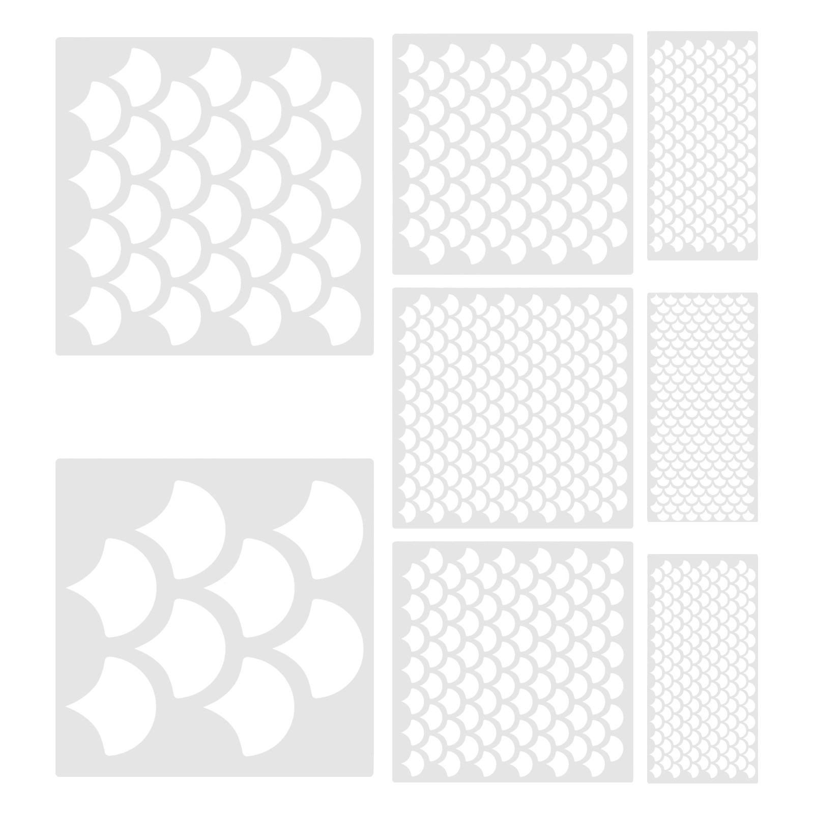 Art Craft Template - 8pcs Scale Pattern Painting Stencil Set