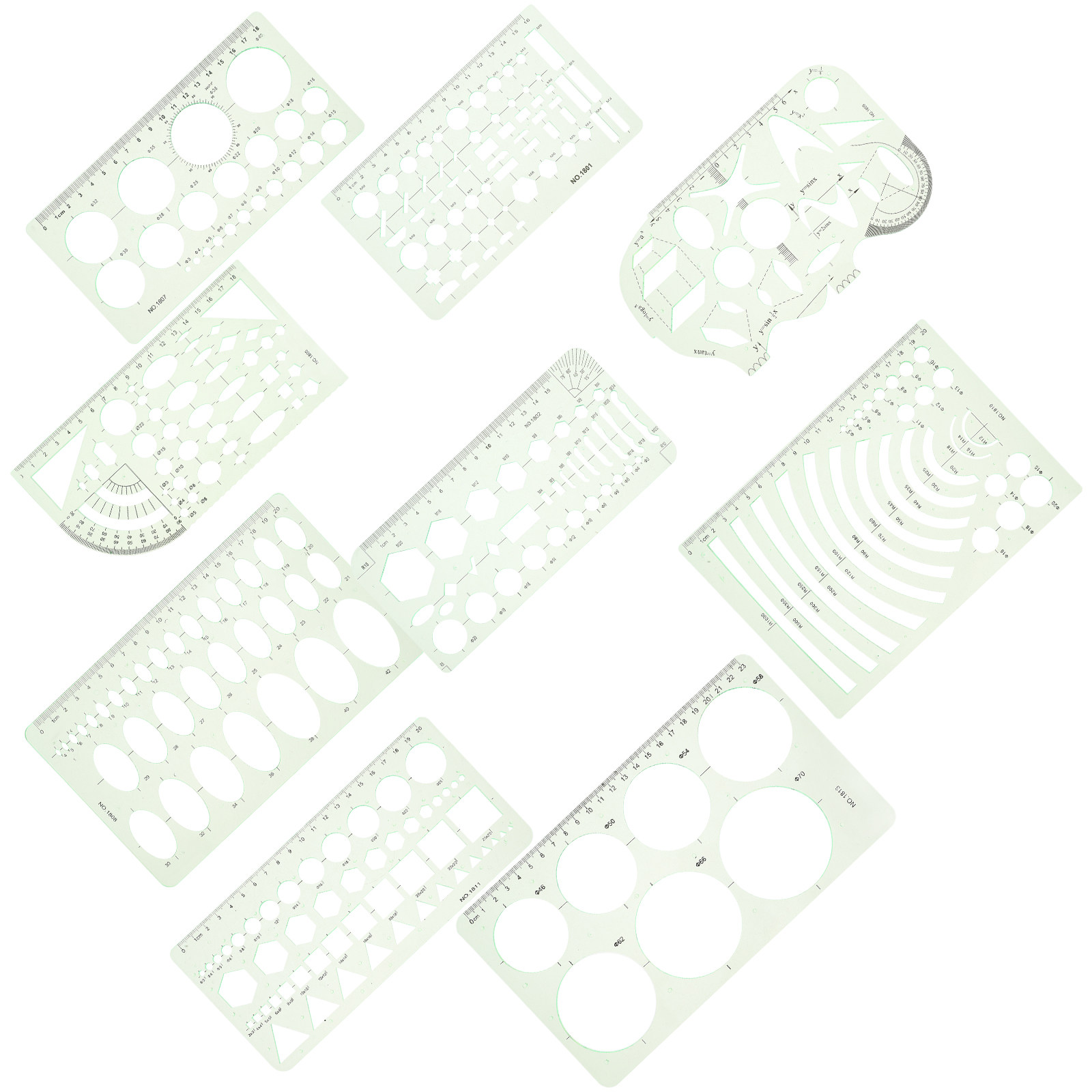Art Craft Template - 9Pcs Geometric Drawing Templates Circle Stencils