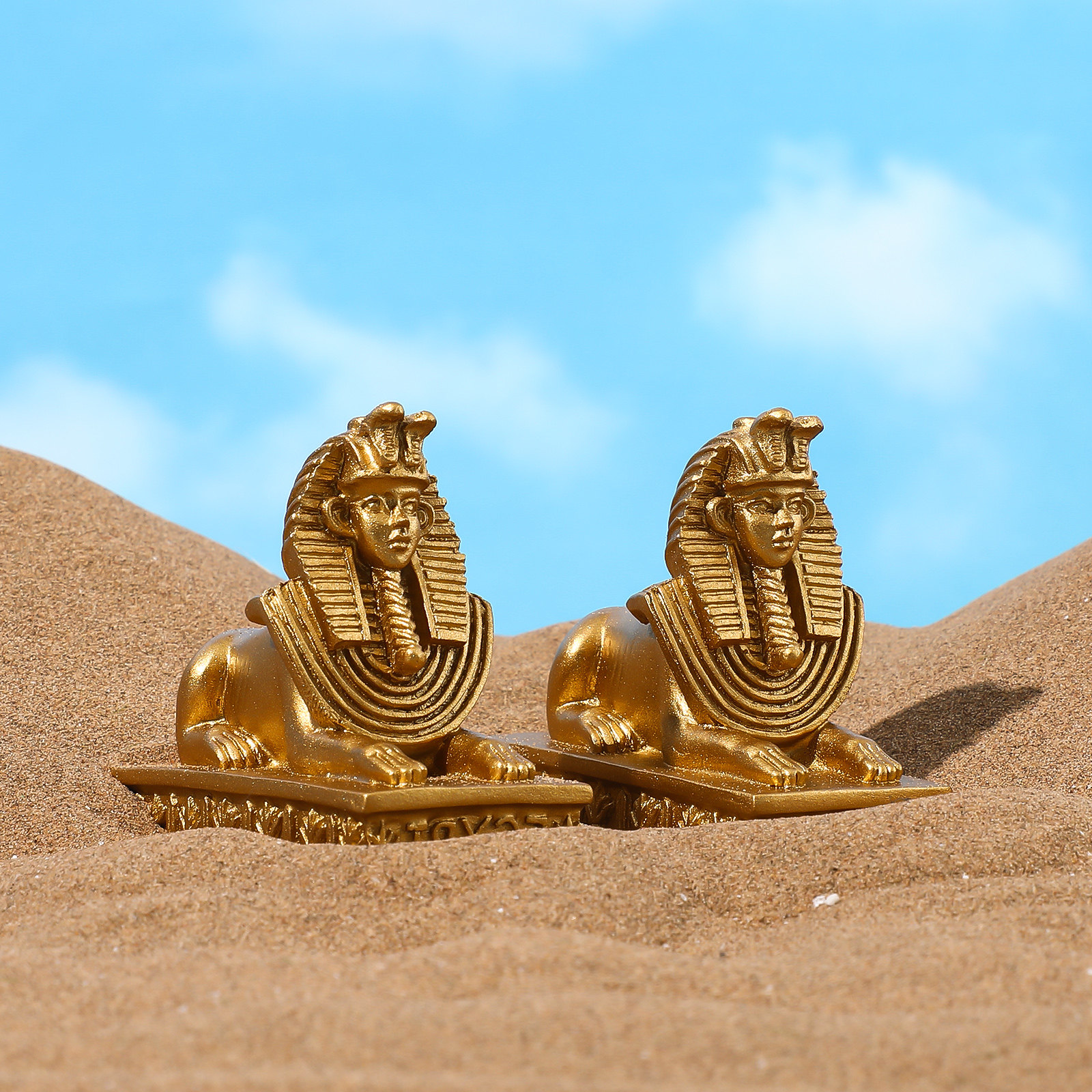 Art Craft Cafe - 2Pcs Egyptian Sphinx Statue Resin Sculpture