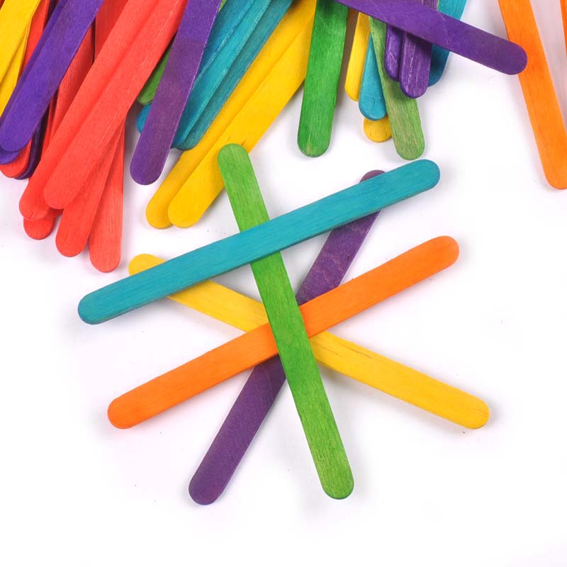 Art Craft Education - 50Pcs/Lot Natural Wood & Colorful Wooden