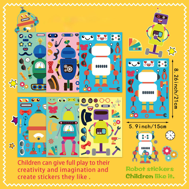 Assemble Robot Stickers For Ki - Art Craft Toddler recensione e prezzo