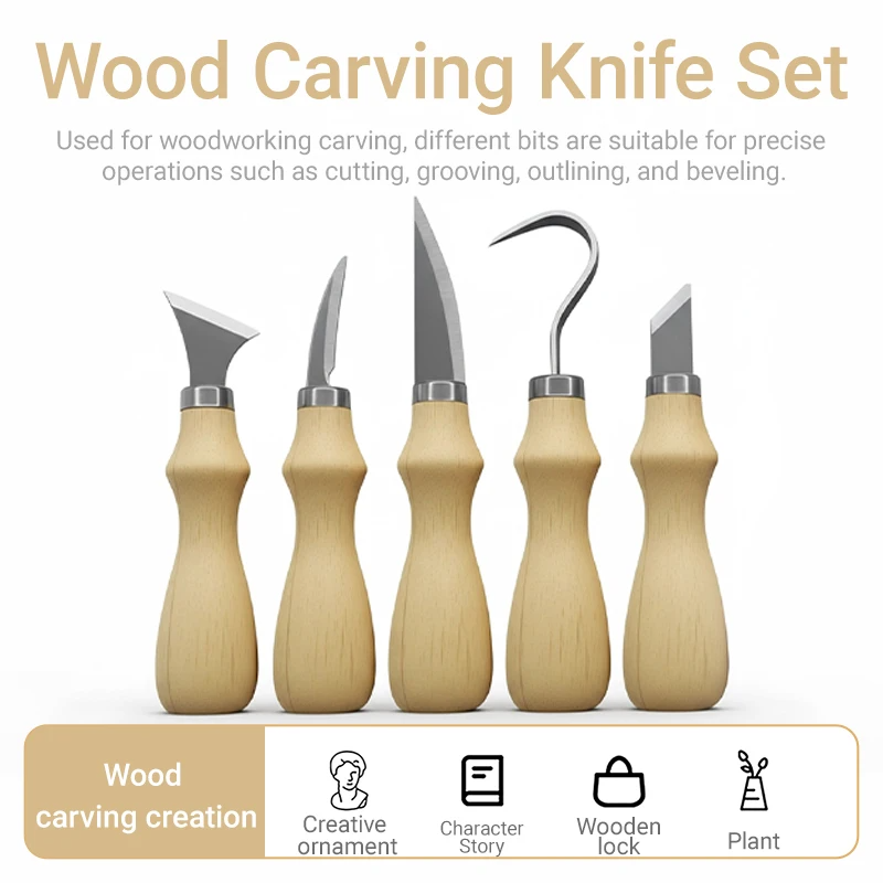 5Pcs Wood Carving Tools Set,Cu - Art Craft Wood recensione e prezzo
