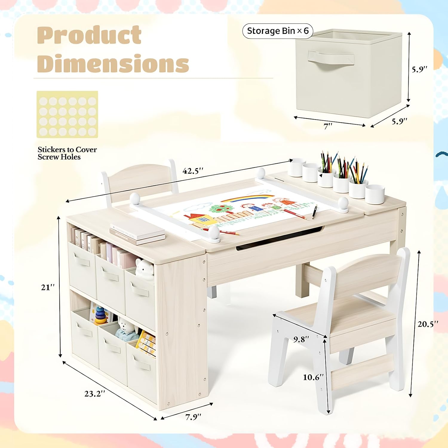 Kids Art Table and Chairs Set, - Art Craft Toddler recensione e prezzo