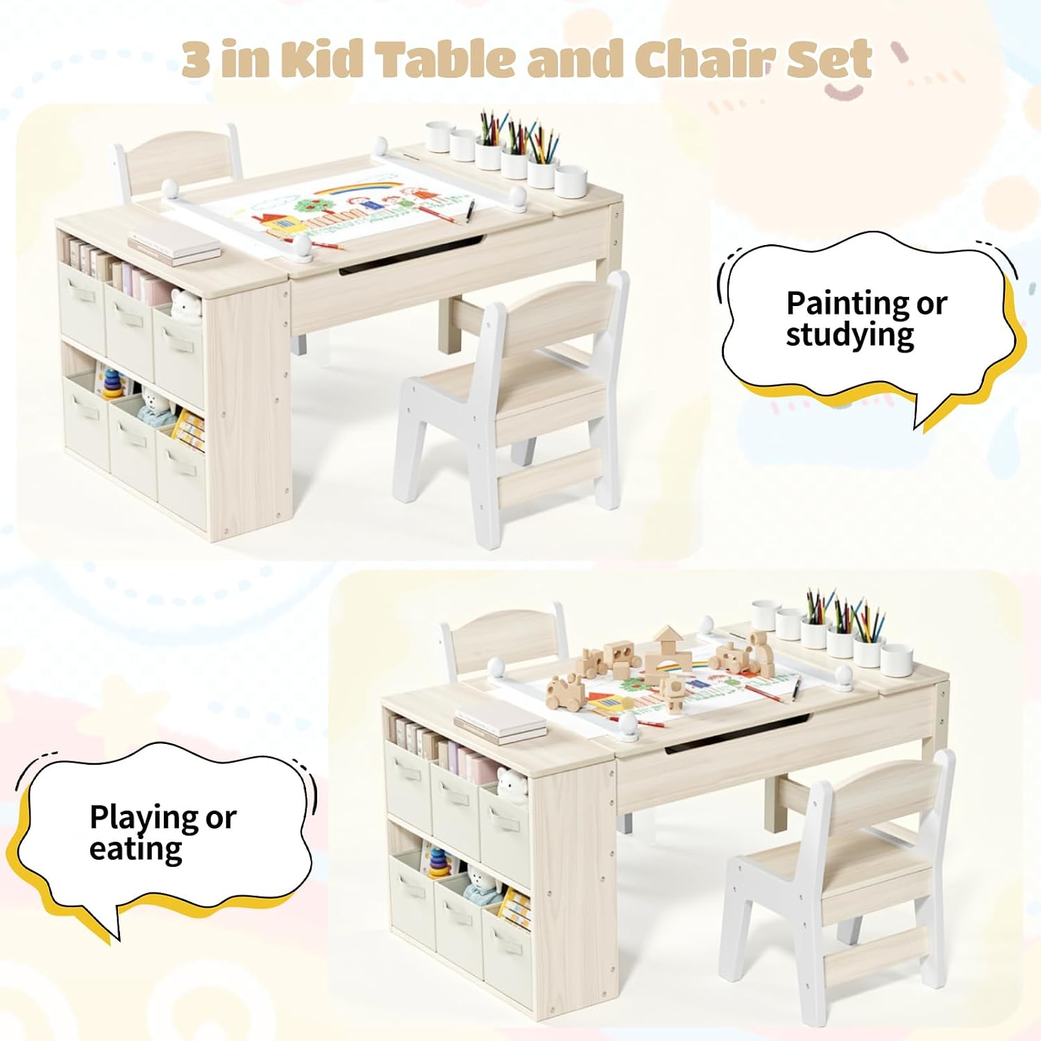 Kids Art Table and Chairs Set, - Art Craft Toddler recensione e prezzo