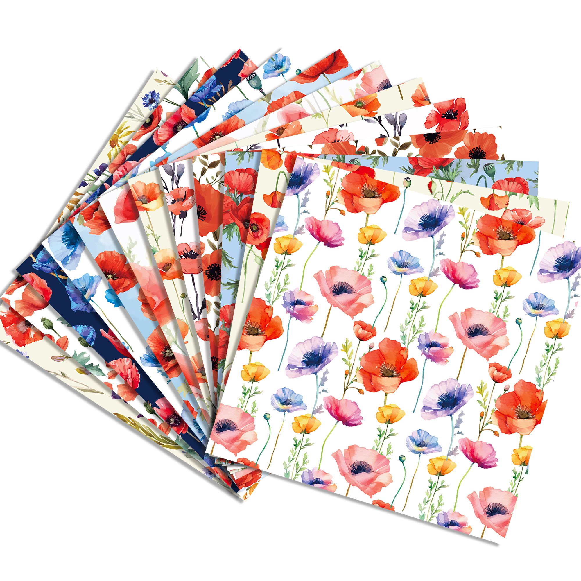 24pcs 30*30cm Poppy Red Flower - Art Craft Background recensione e prezzo