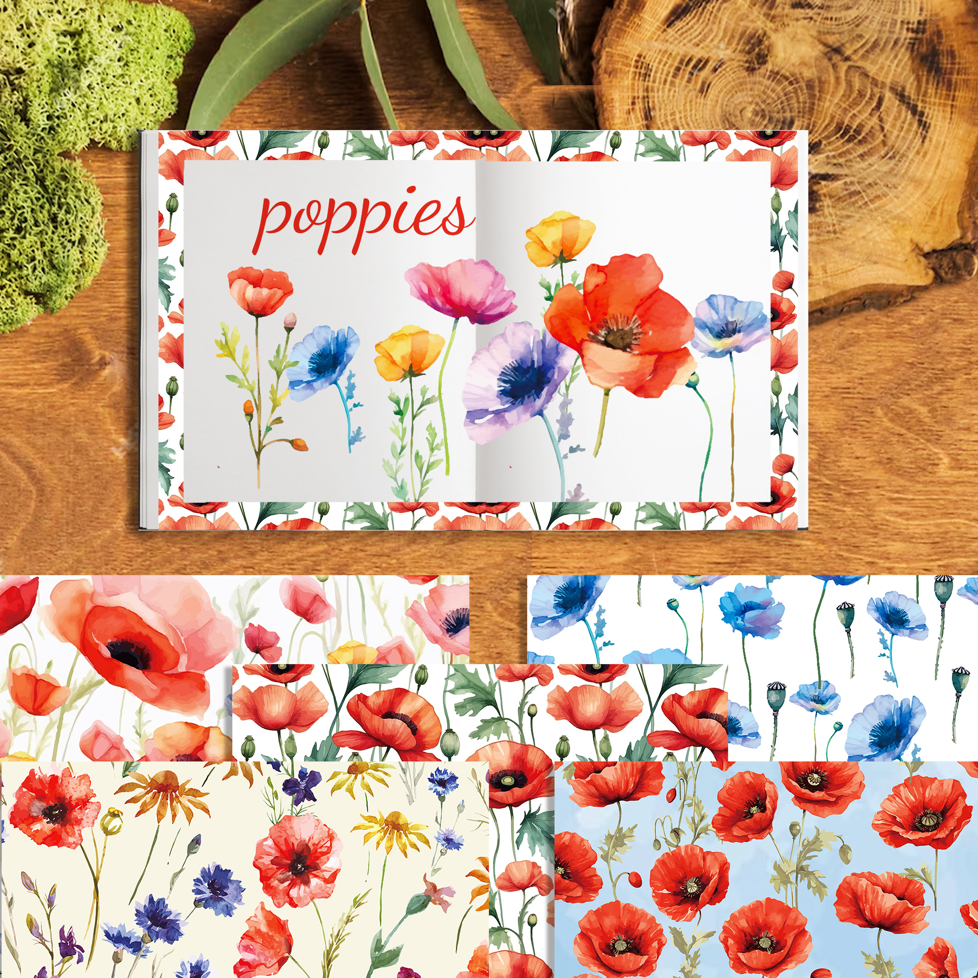 24pcs 30*30cm Poppy Red Flower - Art Craft Background recensione e prezzo