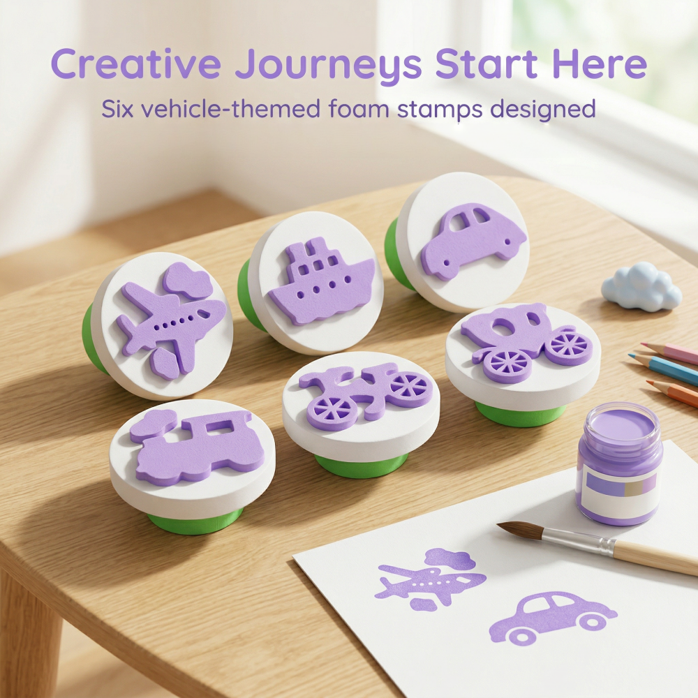 6Pcs EVA Vehicle Foam Stamps,  - Art Craft Education recensione e prezzo
