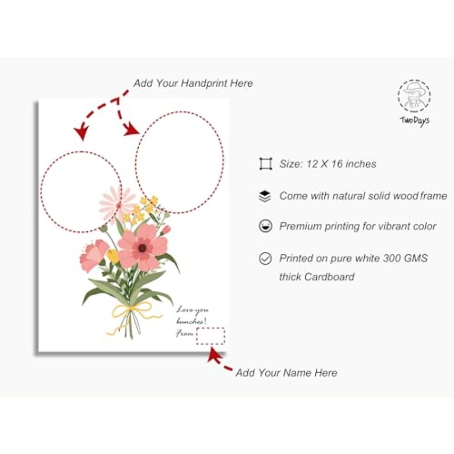 Flower Bouquet Handprint Art C - Unique Art Craft recensione e prezzo