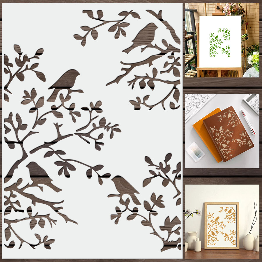 1pcs DIY Bird Branch Stencil f - Art Craft Template recensione e prezzo