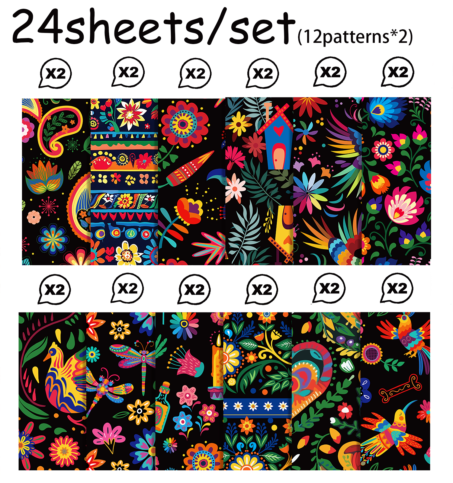 24pcs Mexican Scrapbook Paper  - Art Craft Background recensione e prezzo