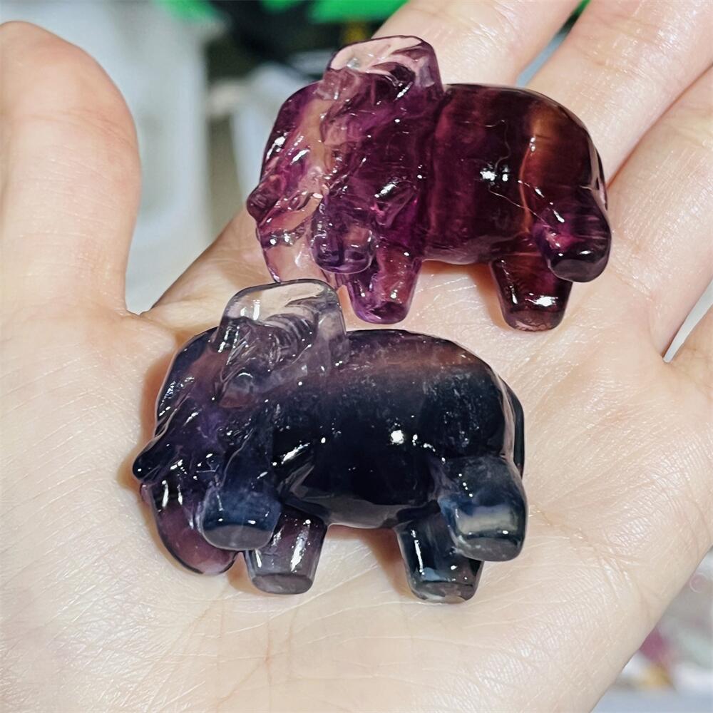 2PCS Colored Fluorite Crystal  - Art Craft Elephant recensione e prezzo