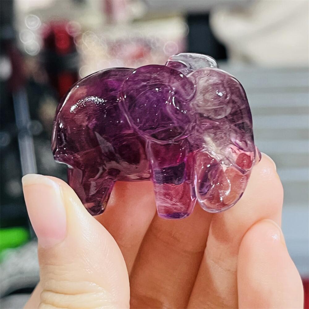 2PCS Colored Fluorite Crystal  - Art Craft Elephant recensione e prezzo