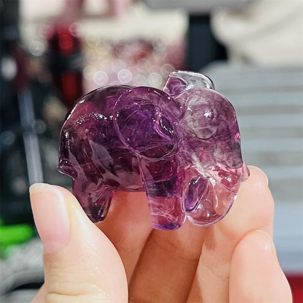 2PCS Colored Fluorite Crystal  - Art Craft Elephant recensione e prezzo