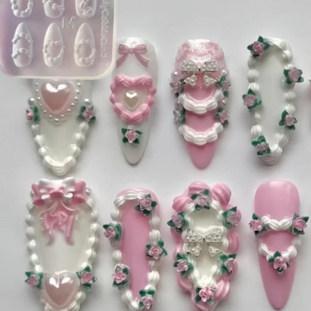 1pc 3D French Cream Nail Art S - Art Craft Template recensione e prezzo