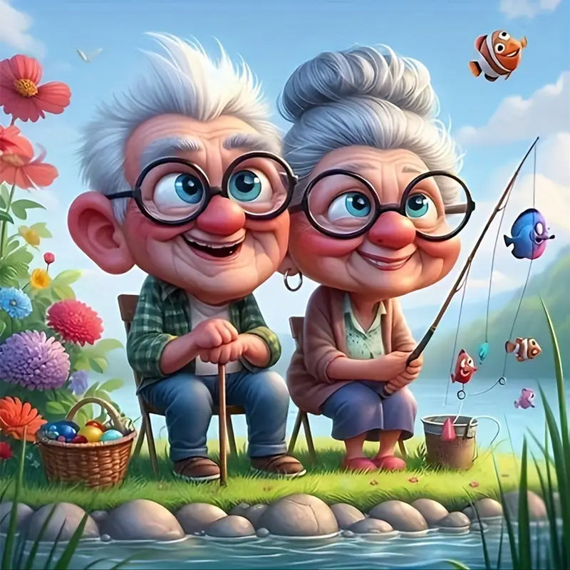 Grandparents Fishing Diamond P - Art Craft Website recensione e prezzo