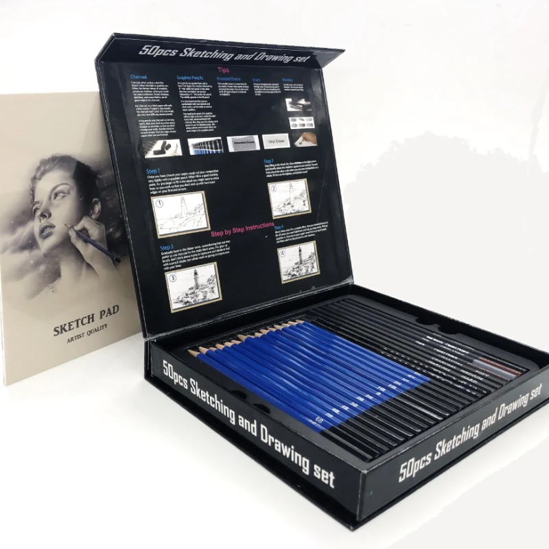 50 Pcs Sketching Pencil Set Wo - Sketching Charcoal Set recensione e prezzo