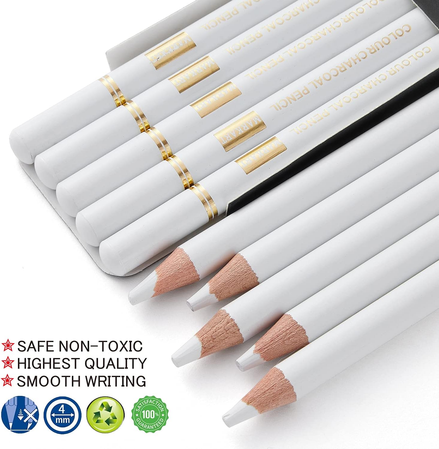 White Charcoal Pencils Set for - Sketching Charcoal Set recensione e prezzo