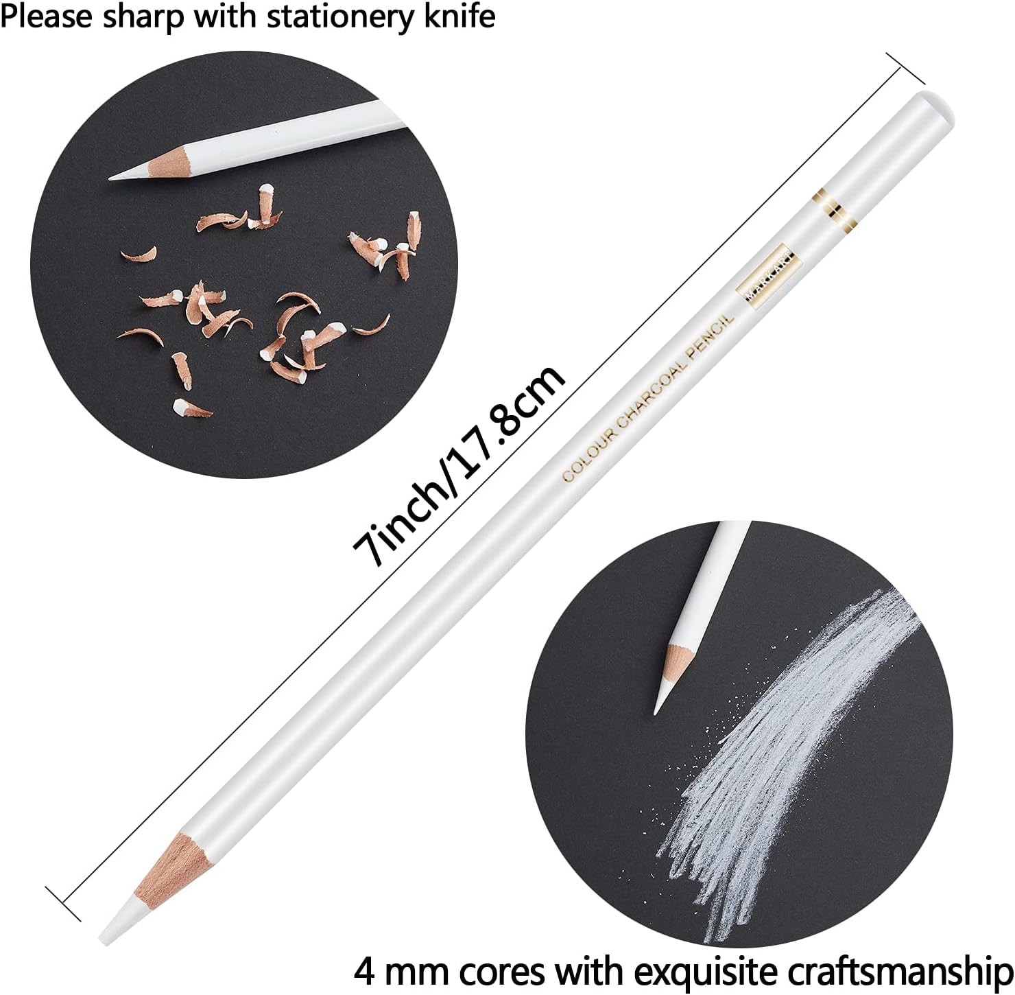 White Charcoal Pencils Set for - Sketching Charcoal Set recensione e prezzo