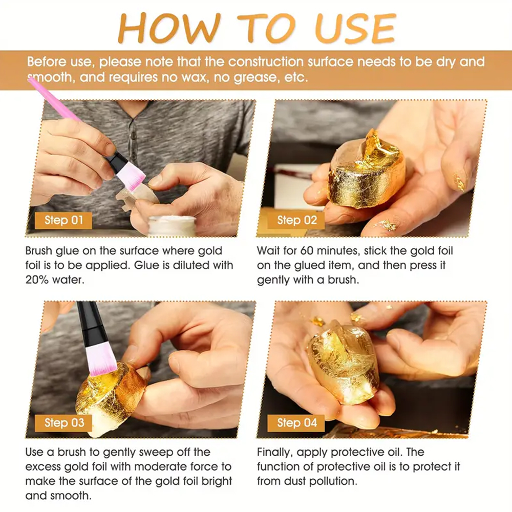 100ML/200ML Golden Foil Adhesi - Art Craft Kits recensione e prezzo