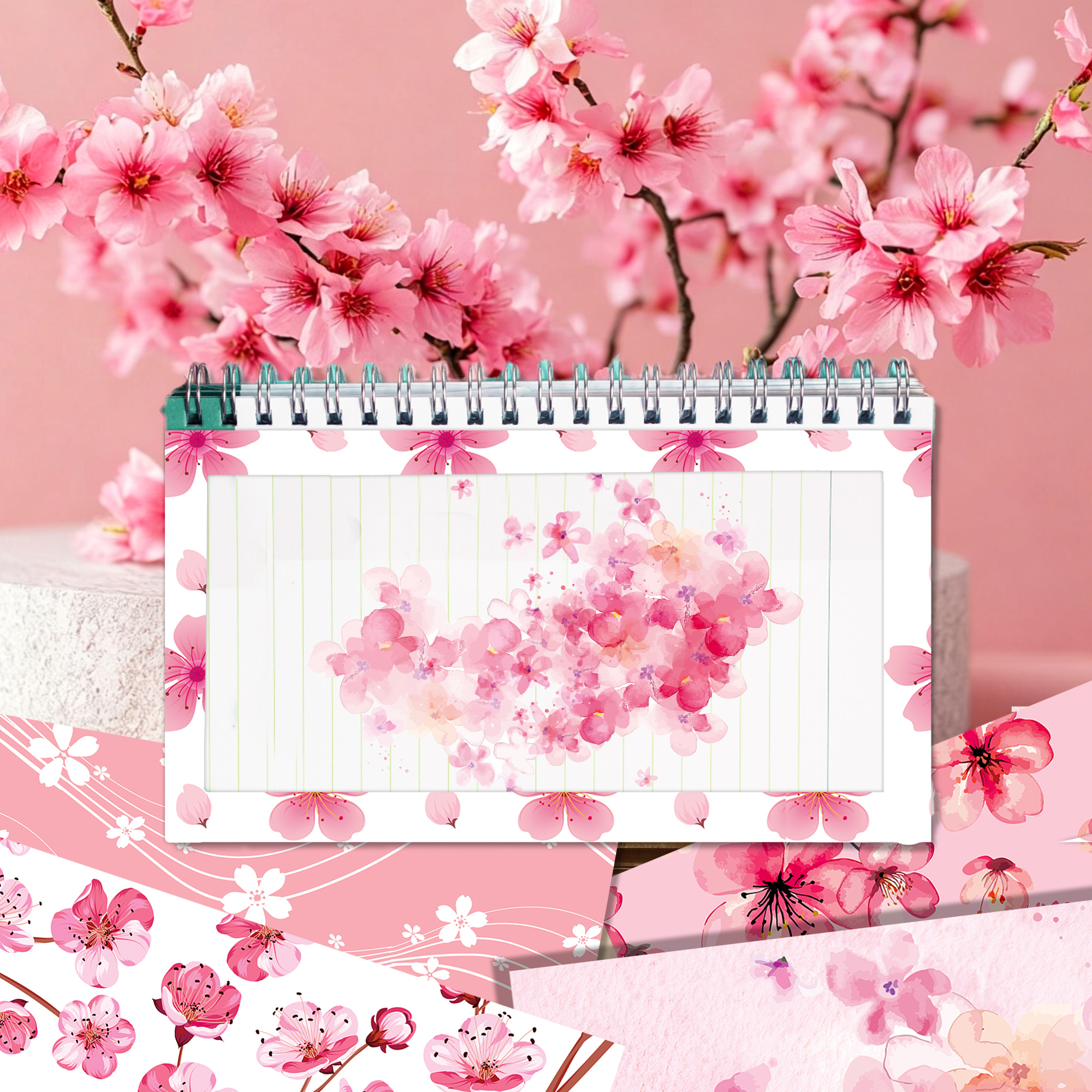 24pcs Cherry Blossoms Scrapboo - Art Craft Background recensione e prezzo