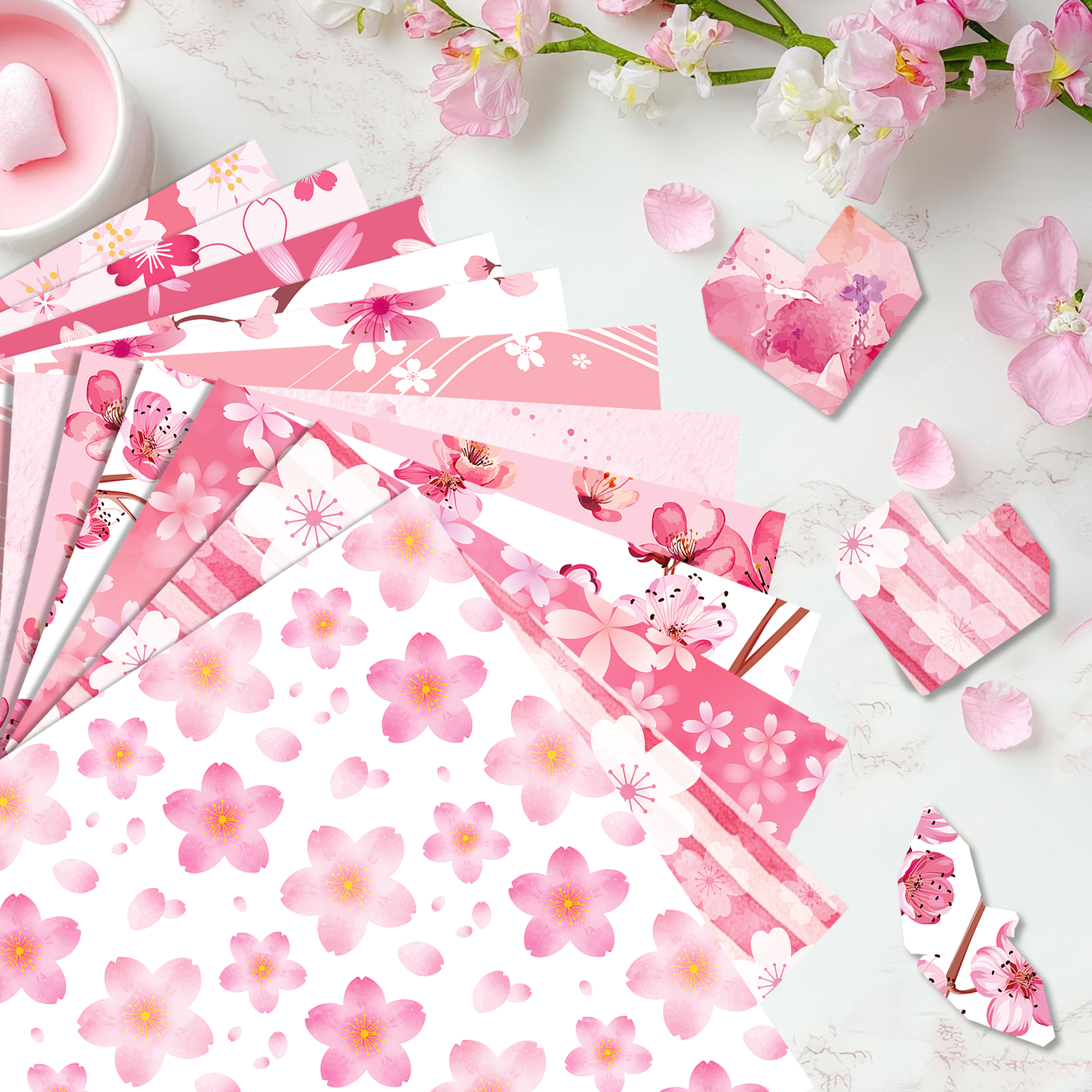 24pcs Cherry Blossoms Scrapboo - Art Craft Background recensione e prezzo