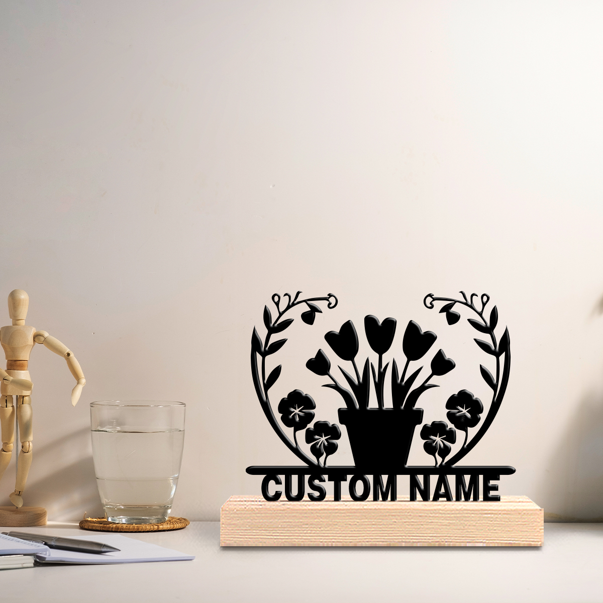 1pc flower grass Custom Text I - Art Craft Wood recensione e prezzo