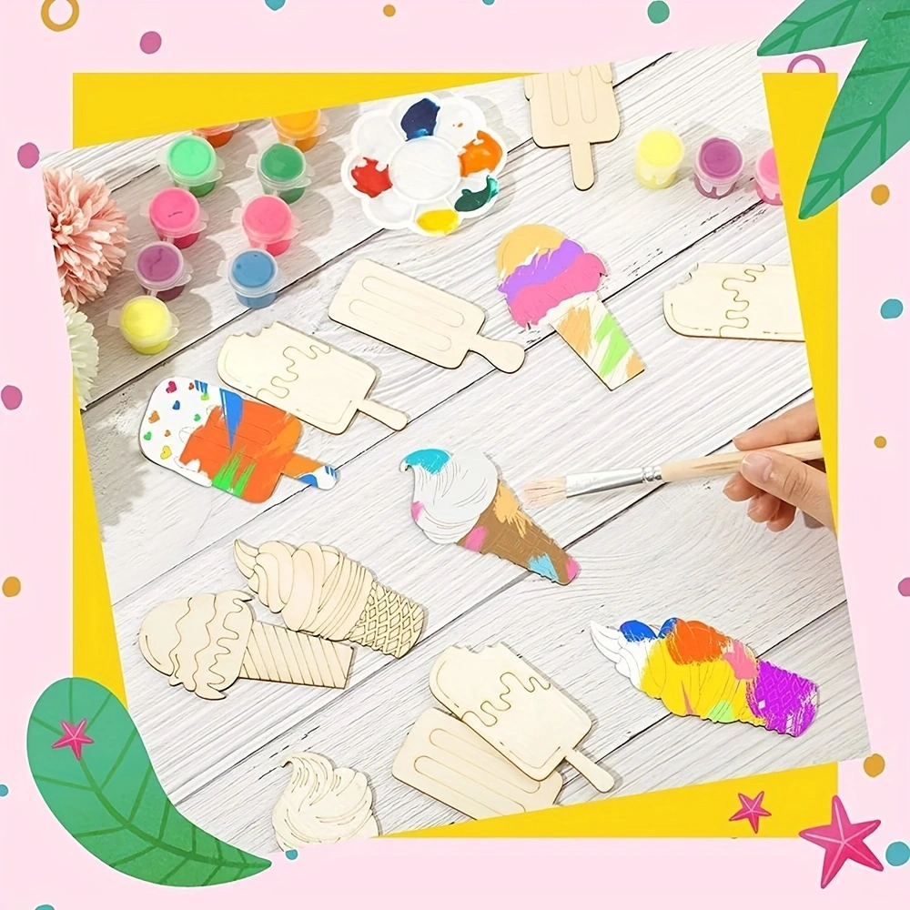 6/30pcs Ice Cream Wood Cutouts - Art Craft Doodle recensione e prezzo