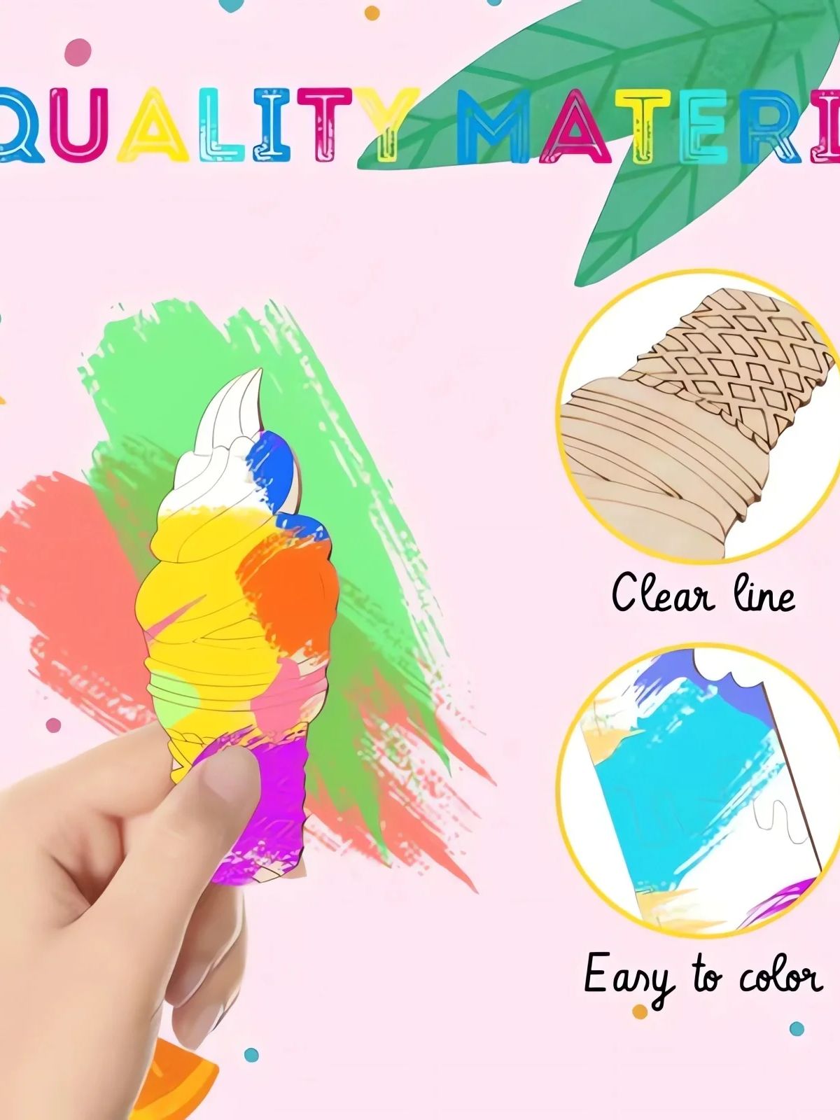 6/30pcs Ice Cream Wood Cutouts - Art Craft Doodle recensione e prezzo