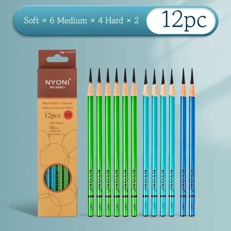 10/12Pcs Professional Sketchin - Sketching Charcoal Set recensione e prezzo