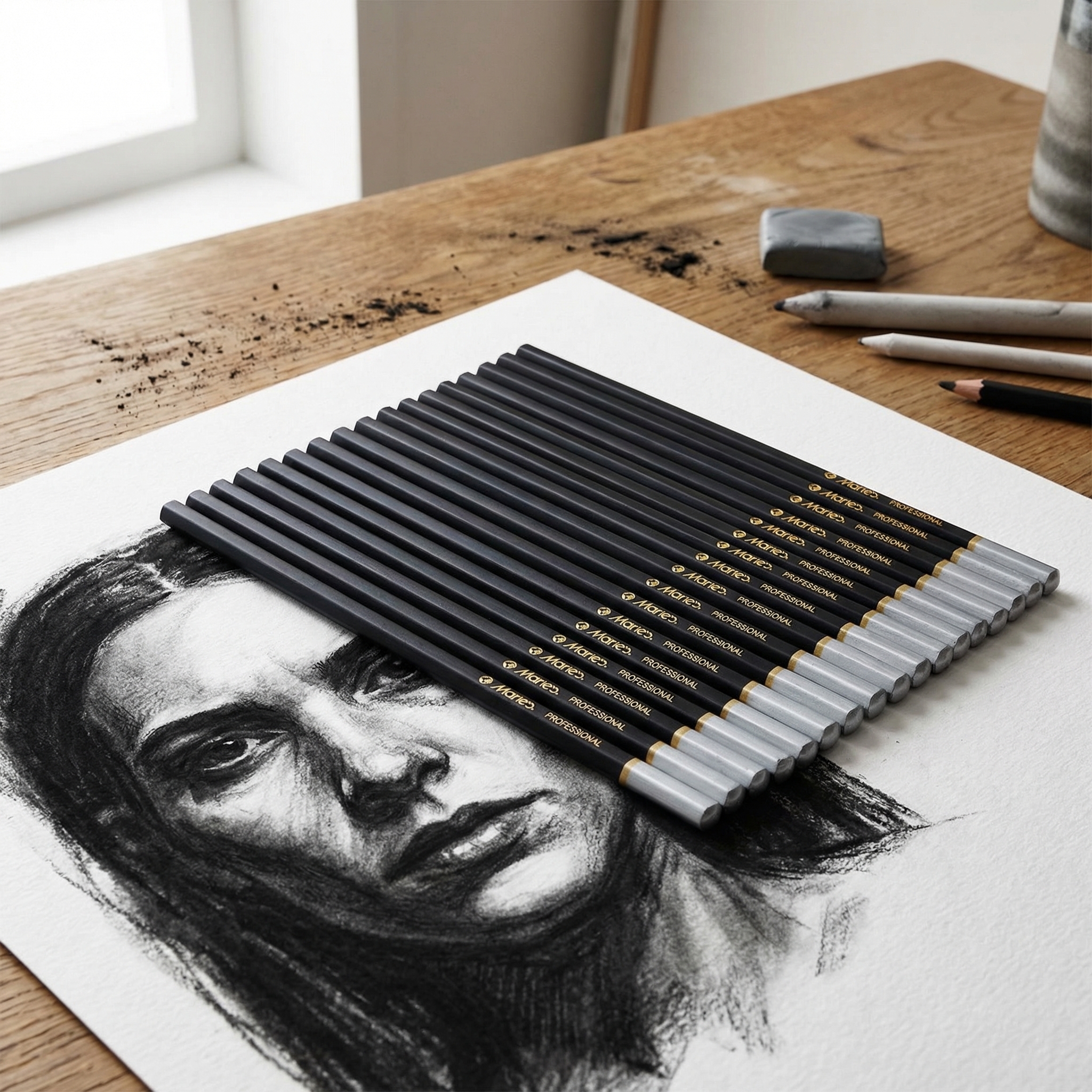 Marie's 12pcs Charcoal Pencils - Sketching Charcoal Set recensione e prezzo