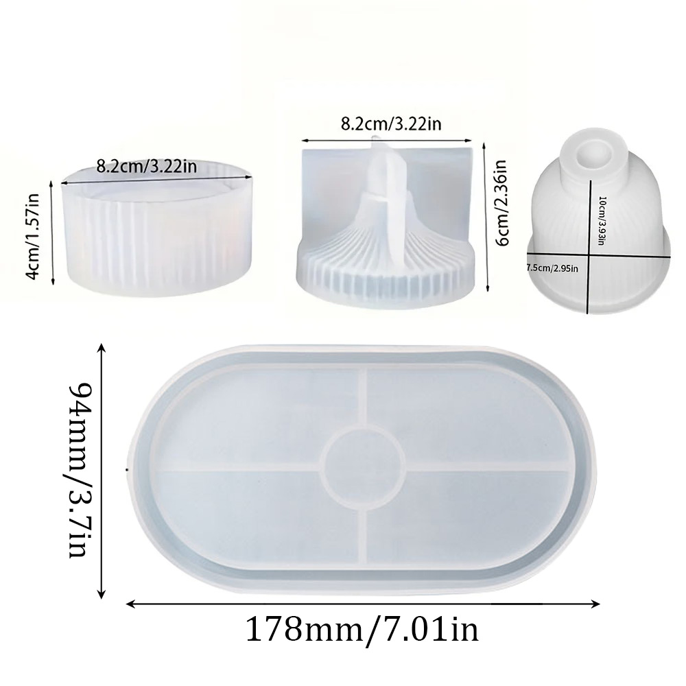 4pcs Silicone Molds Oval Tray  - Art Craft Website recensione e prezzo
