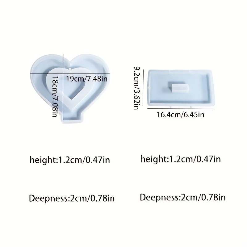 Heart Resin Molds, 2 Pieces Lo - Art Craft Website recensione e prezzo