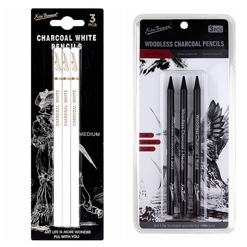 3Pcs Soft/Medium/Hard Charcoal - Sketching Charcoal Set recensione e prezzo