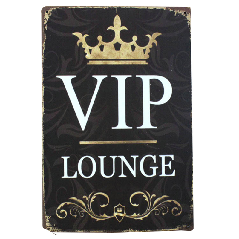 VIP Lounge Tin Plate Sign Meta - Art Craft Cafe recensione e prezzo