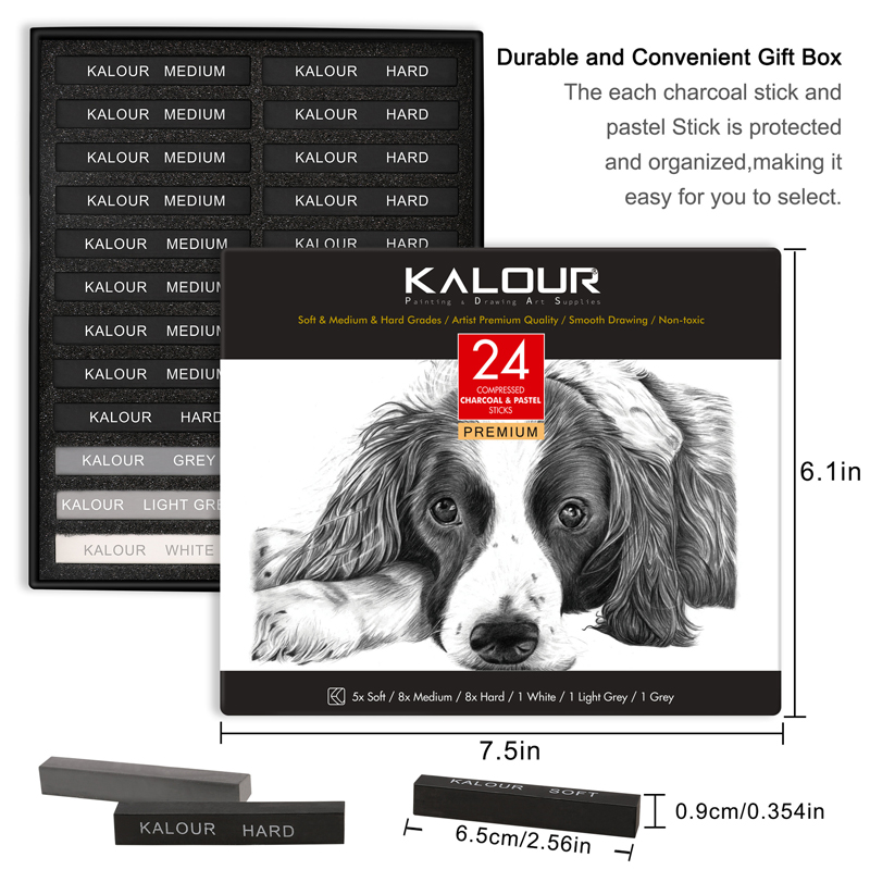24Colors Set Soft Pastel Maste - Sketching Charcoal Set recensione e prezzo