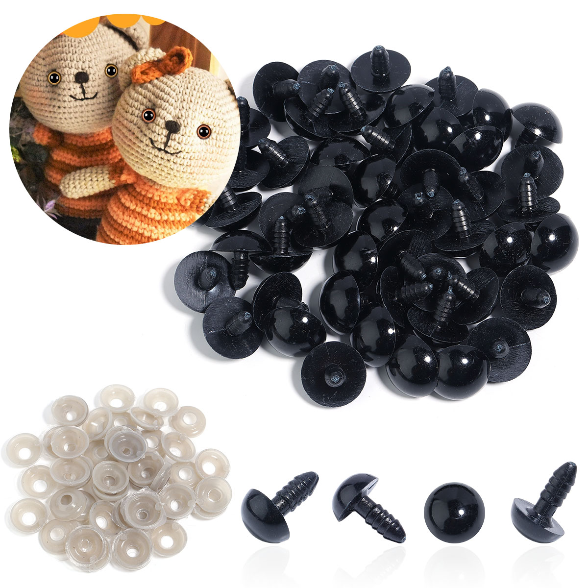 50set 8-20mm Plush Toys Black  - Art Craft Accessories recensione e prezzo