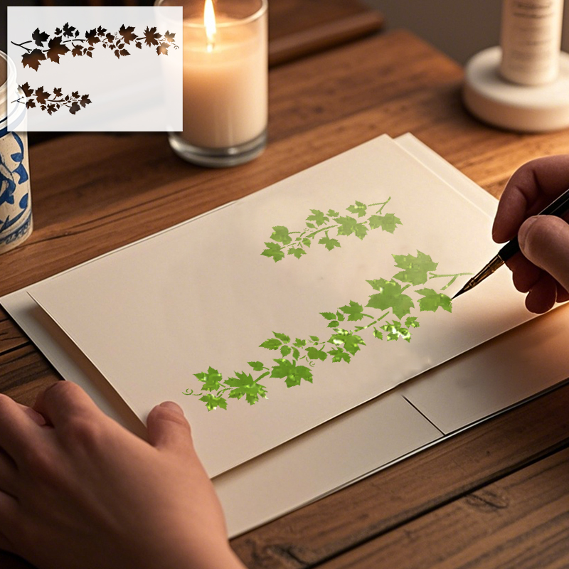 YOMDID 1pc Leaf Pattern PET Pa - Art Craft Template recensione e prezzo