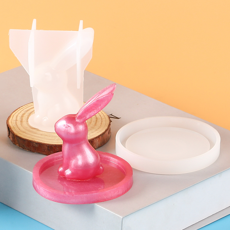 2Pcs 3D Bunny Ring Holder Sili - Art Craft Rabbit recensione e prezzo