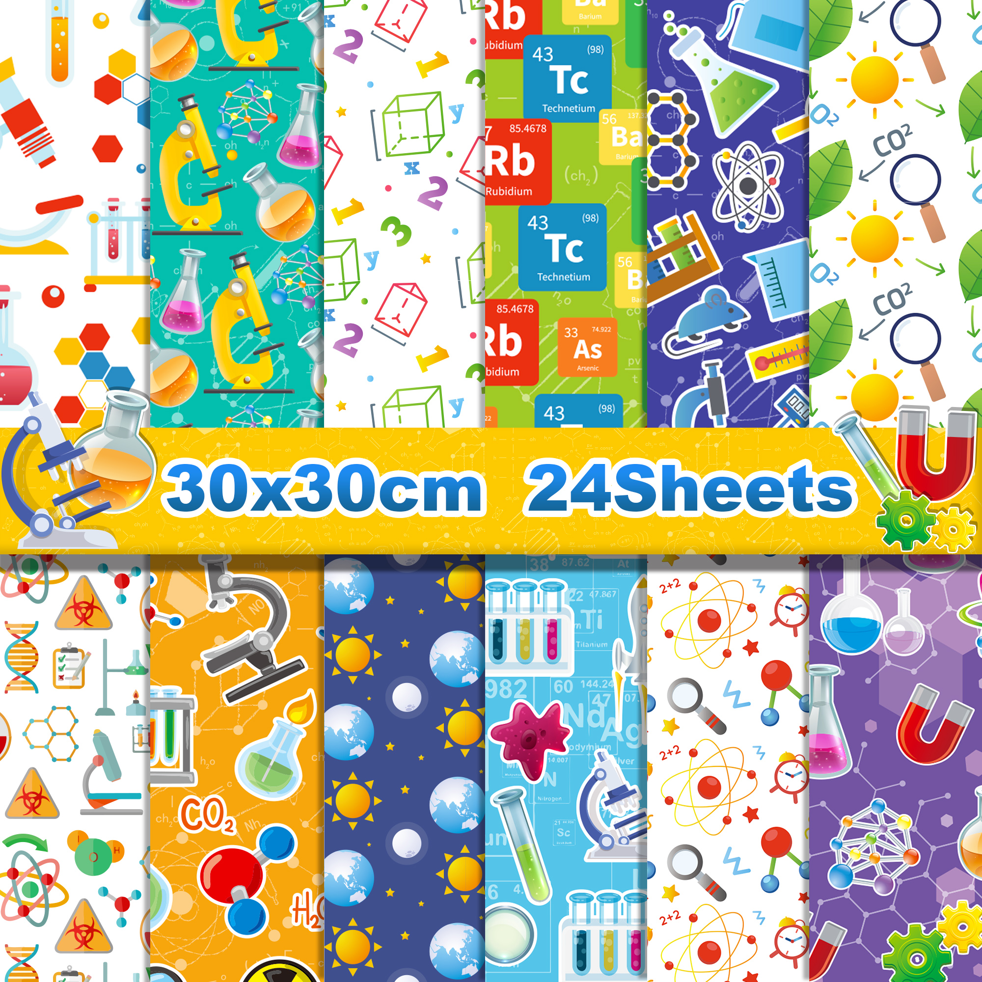 24pcs Science Scientist Scrapb - Art Craft Background recensione e prezzo