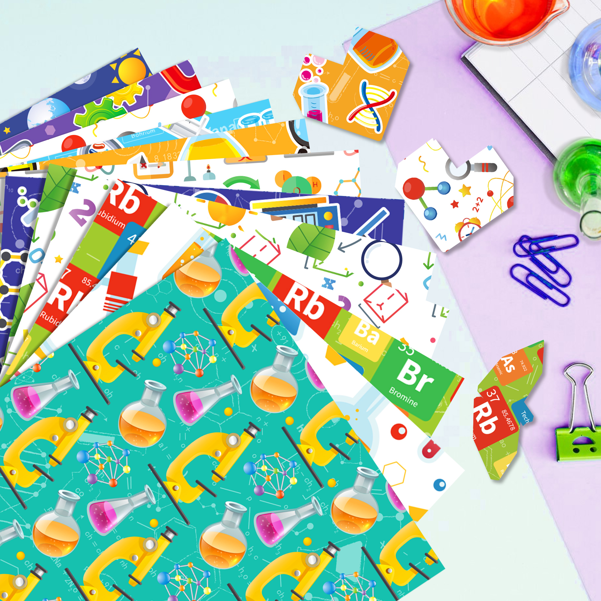 24pcs Science Scientist Scrapb - Art Craft Background recensione e prezzo