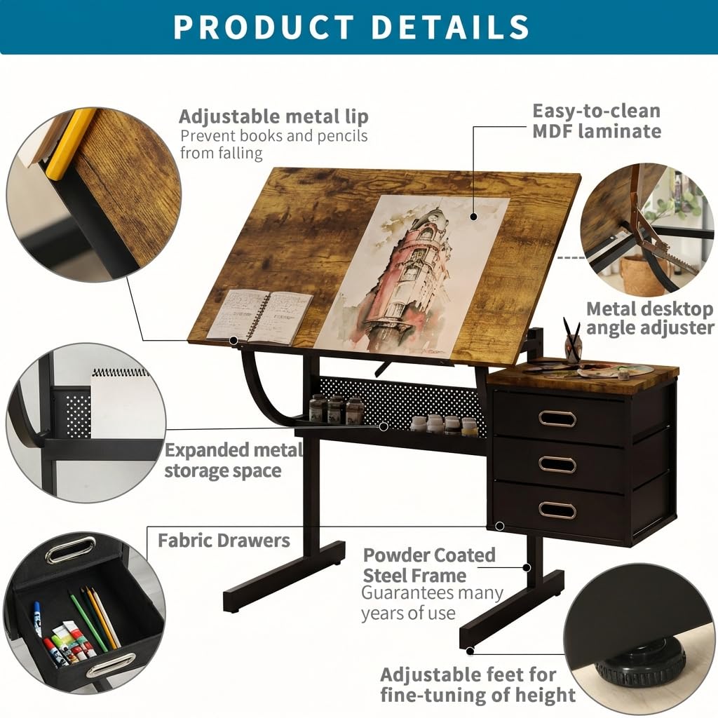 Adjustable Art Desk with Stora - Art & Craft Of Problem Solving recensione e prezzo