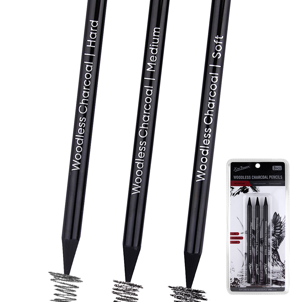 3pcs Woodless Graphite Pencils - Sketching Charcoal Set recensione e prezzo