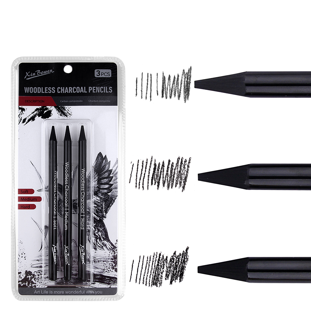 3pcs Woodless Graphite Pencils - Sketching Charcoal Set recensione e prezzo
