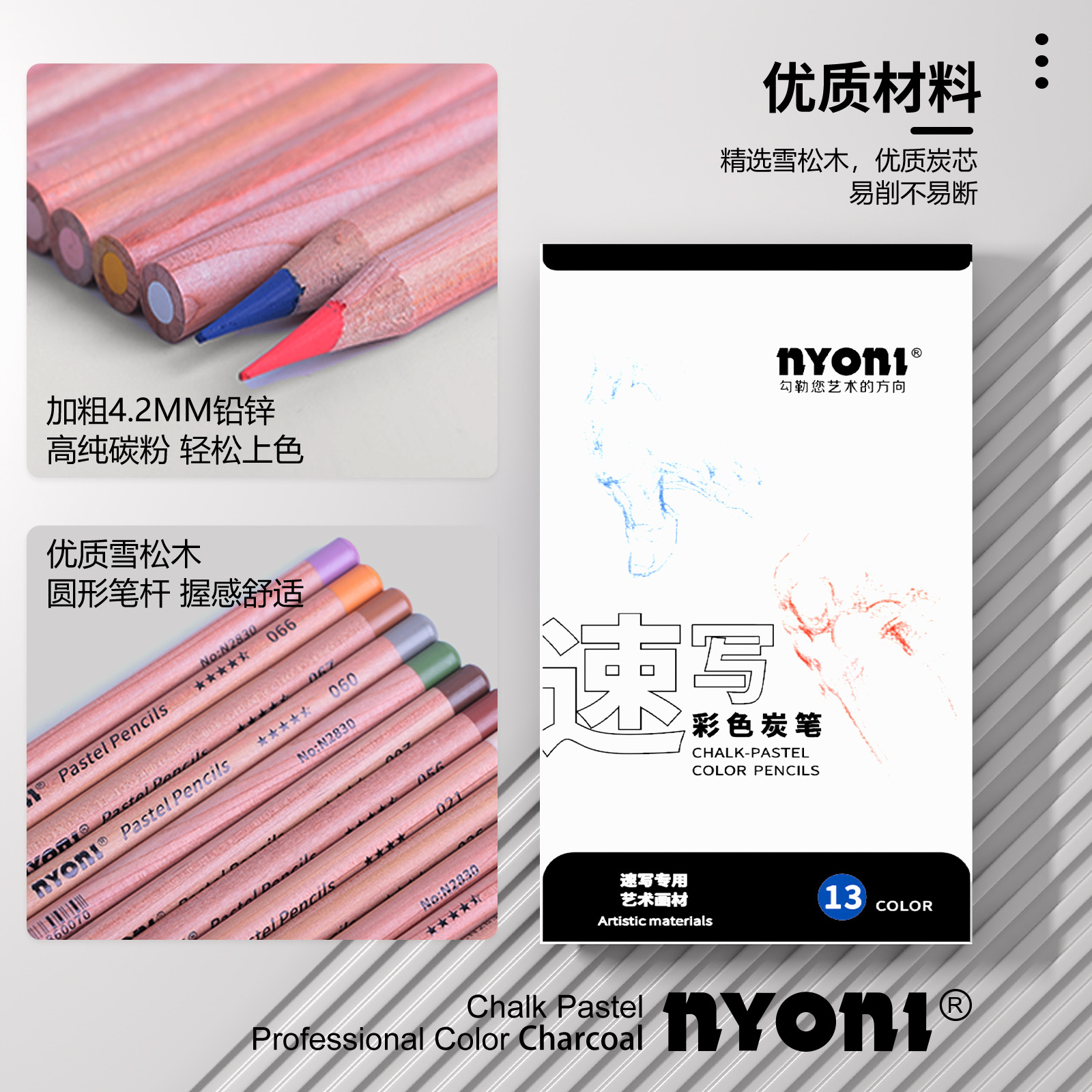 NYONI Premium Colored Charcoal - Sketching Charcoal Set recensione e prezzo